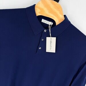 Collars & Co Bellagio 3-Button L/S Australian Merino Polo Sweater 3XL Navy NEW